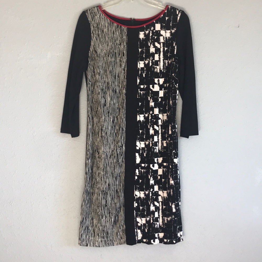 Black + White A-Line Dress